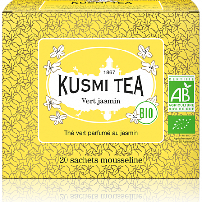 Чай зеленый Жасмин органический пак. Kusmi Tea,  магазин Glossary 