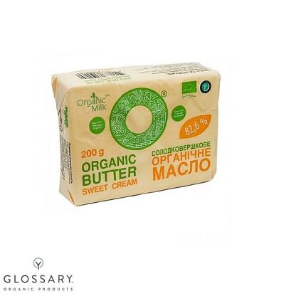 Масло сливочное органическое жирность 82,6 % Organic Milk,   магазин Glossary 