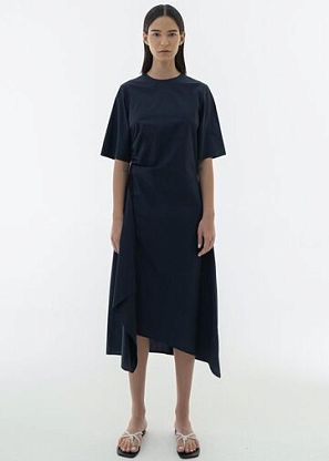 SHIRRING UNBALANCE COTTON DRESS Lvir,  магазин Glossary 