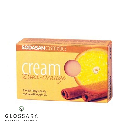 Органическое мыло-крем Cinnamon-Orange SODASAN  магазин Glossary 