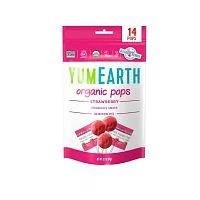 Леденцы на палочке со вкусом клубники (14 леденцов) YumEarth,  магазин Glossary 