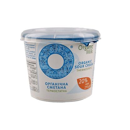 Сметана органическая термостатная жирность 20,0% Organic Milk,   магазин Glossary 