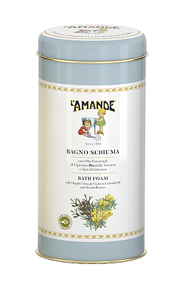 Гель для душа и ванны ТОСКАНА Кипарис и Цветы Ракитника в подарочном металлическом футляре L`Amande, магазин Glossary 