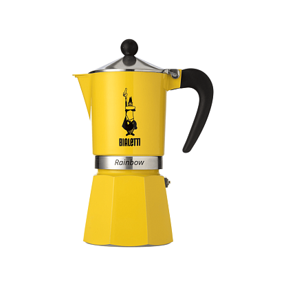 Кофеварка гейзерная на 6 чашек желтая Rainbow, Bialetti магазин Glossary 