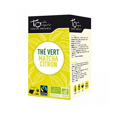 Чай зеленый с добавлением чая матча с ароматом лимона в пакетиках органический Touch Organic, магазин Glossary 