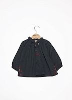 Топ-блуза для новорожденных темно-синяя с вышивкой Caramel, магазин Glossary 