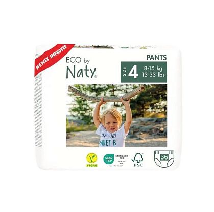 Органические одноразовые подгузники-трусики 4ML  8-15 кг магазин Glossary 