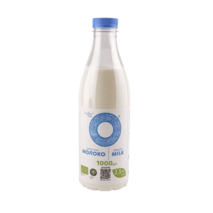 Молоко органическое пастеризованное жирность 2,5% Organic Milk, магазин Glossary 