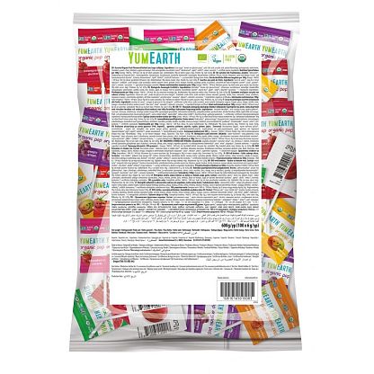 Леденцы на палочке ассорти по 6г органические (ассорти 8 вкусов) YumEarth,  магазин Glossary 