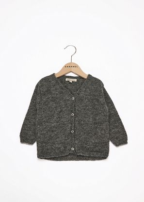 Вязаный кардиган для младенцев серо-коричневый Caramel, магазин Glossary 