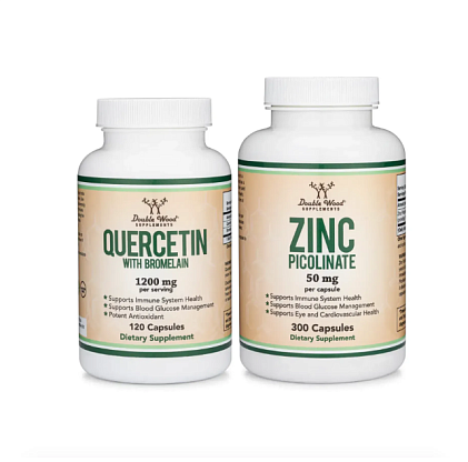 Combo Quercetin + Zinc / Кверцетин с бромелайном + Цинк пиколинат Double Wood магазин Glossary 