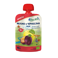 Фруктовое органическое пюре яблоко и чернослив Fleur Alpine /  магазин Glossary 