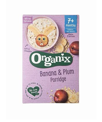 Каша мультизлаковая с бананом и сливой органическая (с 7 месяцев) Organix,  магазин Glossary 