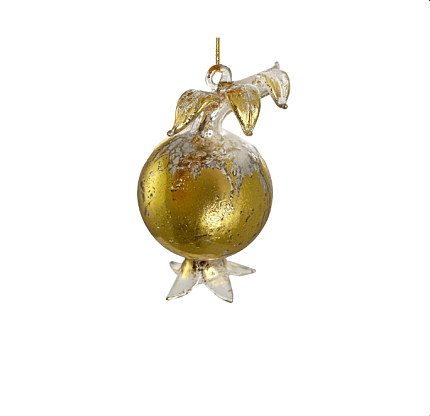 Новогоднее украшение Гранат золотого цвета 9,5см, Shishi магазин Glossary 