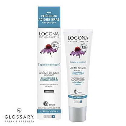 БИО-Крем для лица ночной успокаивающий Эхинацея Logona магазин Glossary 