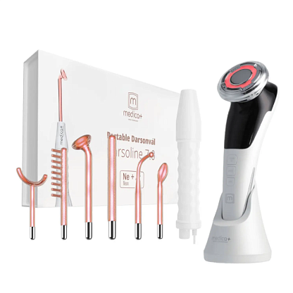 Набор портативной дарсонвали Medica+ Darsoline 7.0 + Микротоковый RF Lifting Массажер для лица Skin Lifting 7.0 White магазин Glossary 