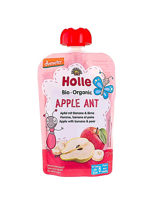 Пюре "Apple Ant" с яблоком, бананом и грушей органическое (с 6 месяцев), Holle магазин Glossary 