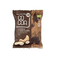 Кешью в сыром кофейном шоколаде органические Raw Cocoa,  магазин Glossary 