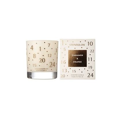 Свеча ароматизированная "Корица и апельсин" Seasonal, Stoneglow магазин Glossary 