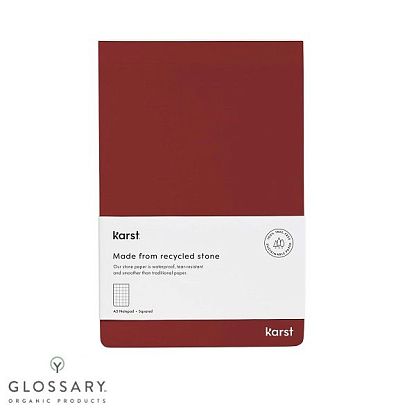 Блокнот в клетку красный "Pinot" Karst /  магазин Glossary 