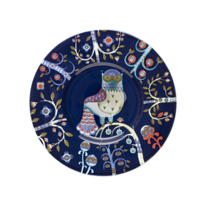 Блюдце синее с рисунком Taika, Iittala магазин Glossary 