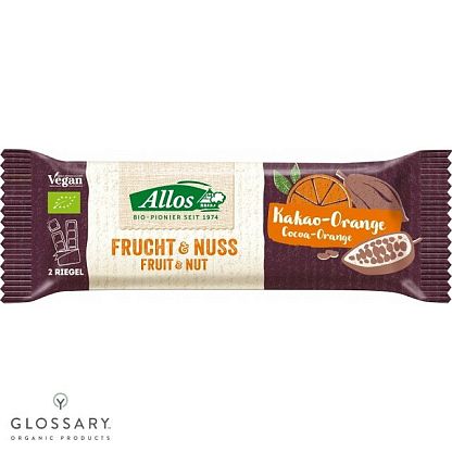 Батончик Какао-Апельсин органический Allos,  магазин Glossary 