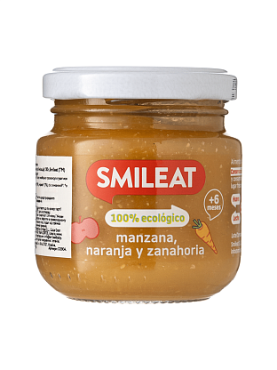 Детское питание "Яблоко, морковь и апельсин" пюре органическое (с 6 месяцев) Smileat магазин Glossary 