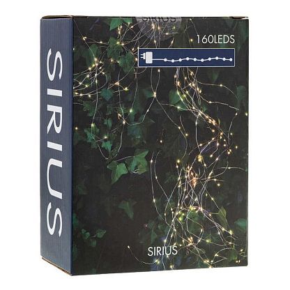 Серебряно-прозрачная гирлянда 16м+3м на 160 LED лампочек, Sirius магазин Glossary 