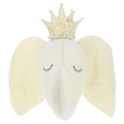 Cream Sleepy Elephant with Crown, Fiona Walker магазин Glossary 