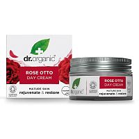 Дневной крем для омоложения и восстановления кожи с маслом розы Dr.Organic магазин Glossary 