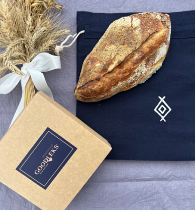 Эко-хлебница Трипольский оберег, синяя Goodleks / магазин Glossary 