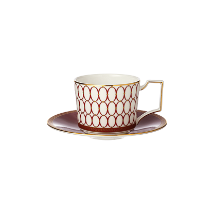 Чашка с блюдцем красная 250мл Renaissance Red, Wedgwood магазин Glossary 