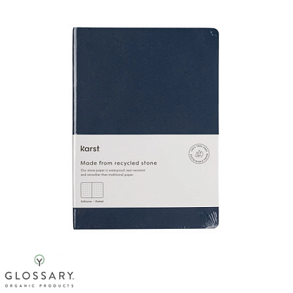 Блокнот в мягкой обложке синий "Navy" Karst /  магазин Glossary 