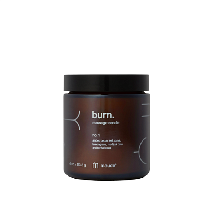 Burn no.1 amber, cedar leaf & lemongrass - Свеча для массажа - аромат №1 амбра, кедр и лемонграсс Maude,  магазин Glossary 