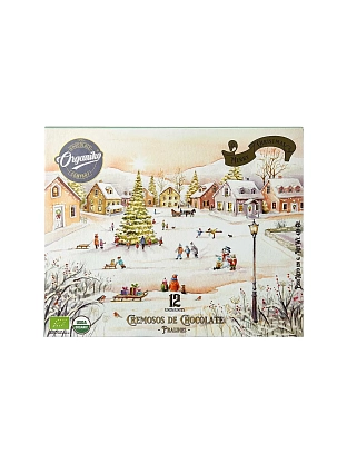 Конфеты шоколадные органические ассорти с фундучным и миндальным пралине "Рождественские" Chocolate Organiko,  магазин Glossary 