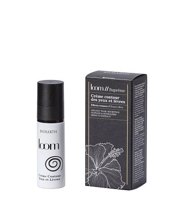 Loom Créme Supreme Eye Mouth Contour Крем-филлер с лифтинг-эффектом для гладкости контура глаз и губ с органической слизью улитки Bioearth,  магазин Glossary 
