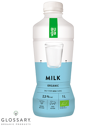 Молоко ультрапастеризованное органическое 2,5% Auga /  магазин Glossary 