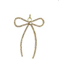 Новогоднее украшение Бант со стразами золотого цвета 14см, Shishi магазин Glossary 