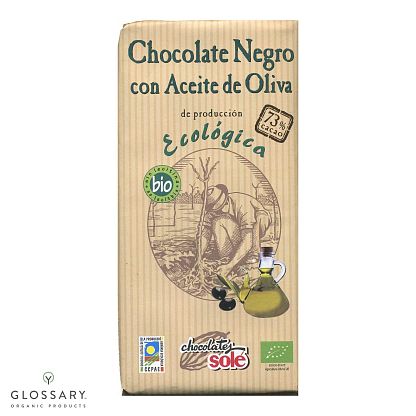 Шоколад черный 73% с оливковым маслом органический магазин Glossary 