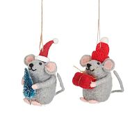Новогоднее украшение Мишка с подарком, Sass & Belle магазин Glossary 