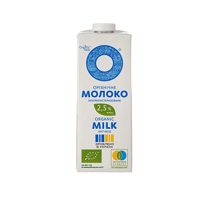Молоко органическое ультрапастеризованное жирность 2,5% Organic Milk, магазин Glossary 