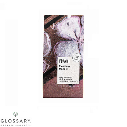 Шоколад чёрный органический с миндалем Vivani,  магазин Glossary 