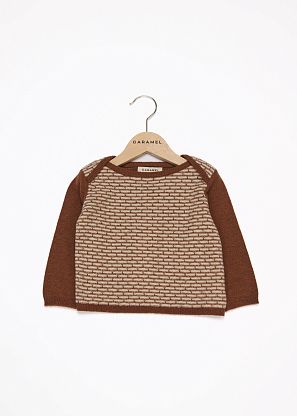 Вязаный джемпер каштан жаккард Caramel, магазин Glossary 