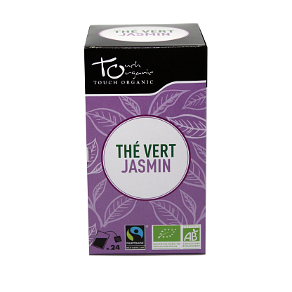 Чай зеленый с цветками жасмина неферментированный в пакетиках Touch Organic,  магазин Glossary 
