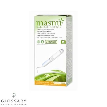 Органические тампоны Super Plus с аппликатором для обильных выделений или для использования в первые дни менструации Masmi магазин Glossary 