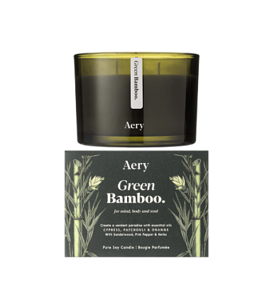 Свеча ароматическая 3-гнитовая "Зеленый бамбук" Botanical Aery Living, магазин Glossary 