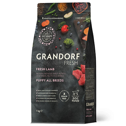 Сухой беззерновой корм для щенков Grandorf FRESH LAMB & SWEET POTATO PUPPY с ягненком и бататом магазин Glossary 