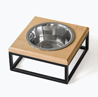 Одна миска на подставке Lunch Bar Natural wood + Black, Harley and Cho  магазин Glossary 