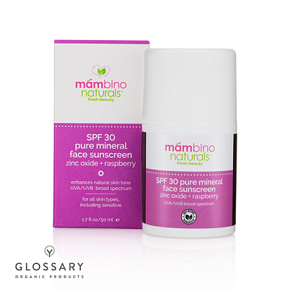 Натуральный минеральный солнцезащитный крем для лица Mámbino Organics SPF 30 магазин Glossary 