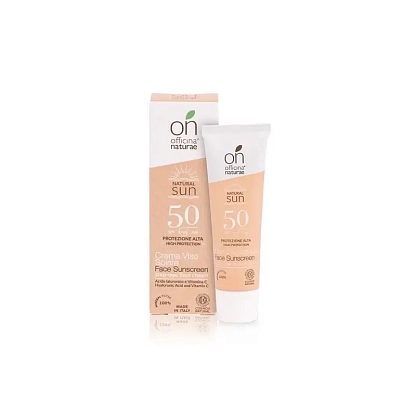Органический антивозрастный солнцезащитный крем SPF 50 для лица Officina Naturae магазин Glossary 